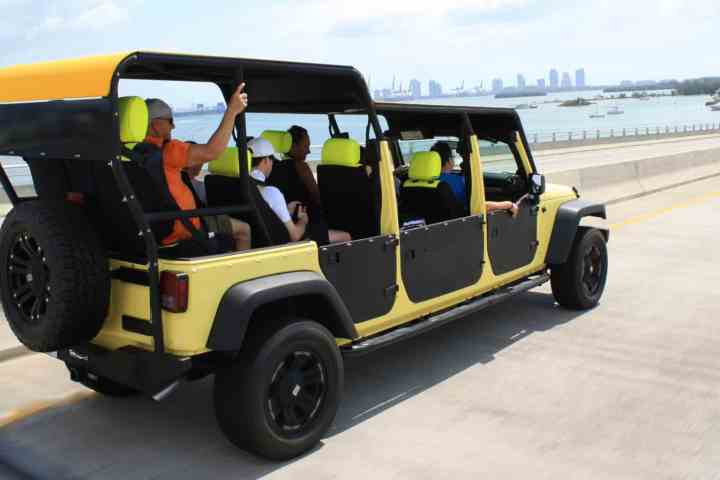a truck is parked on the side of a road